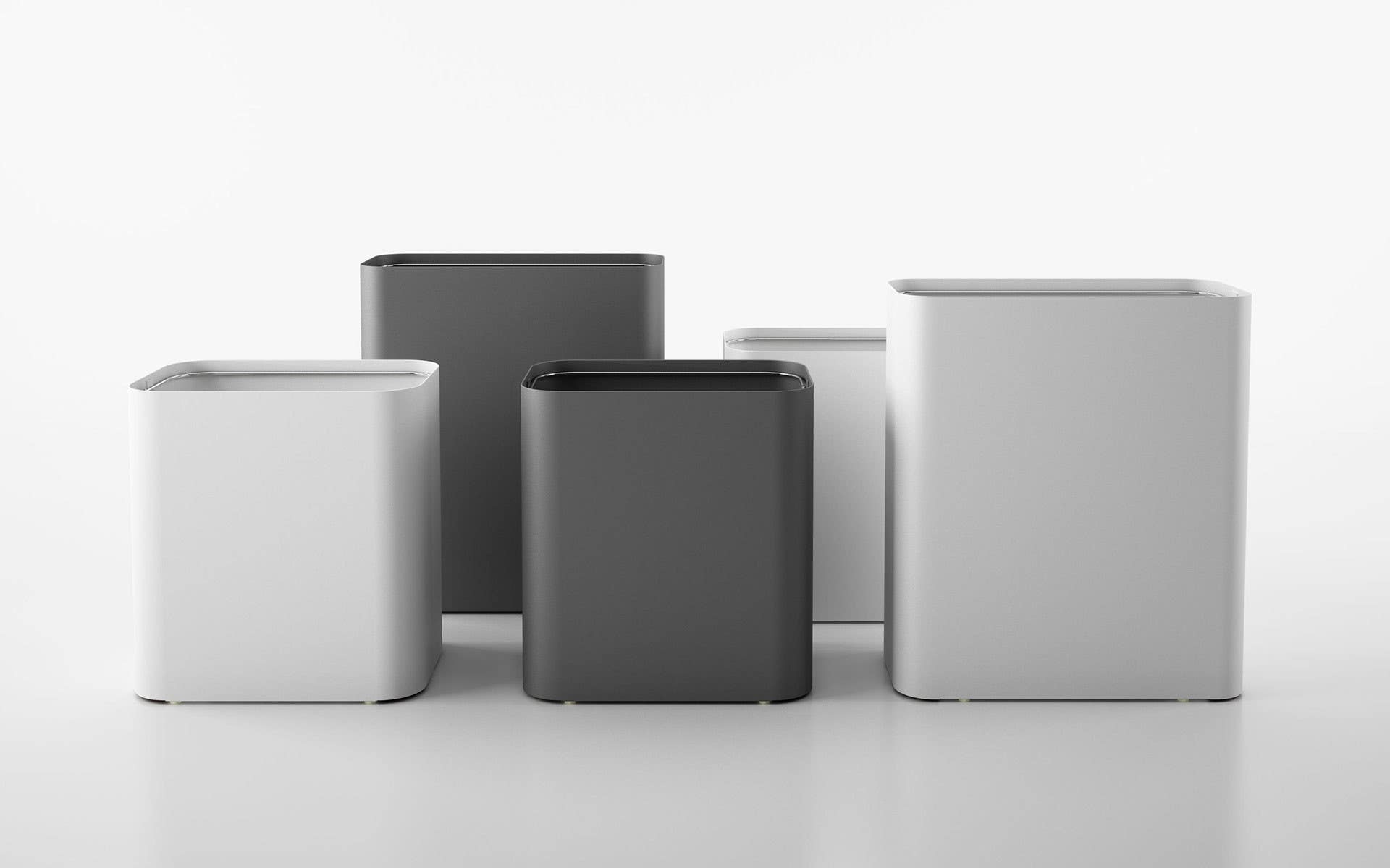 Magnuson DROP Textured Painted Steel Waste Bin With Internal Stainless Bag Ring