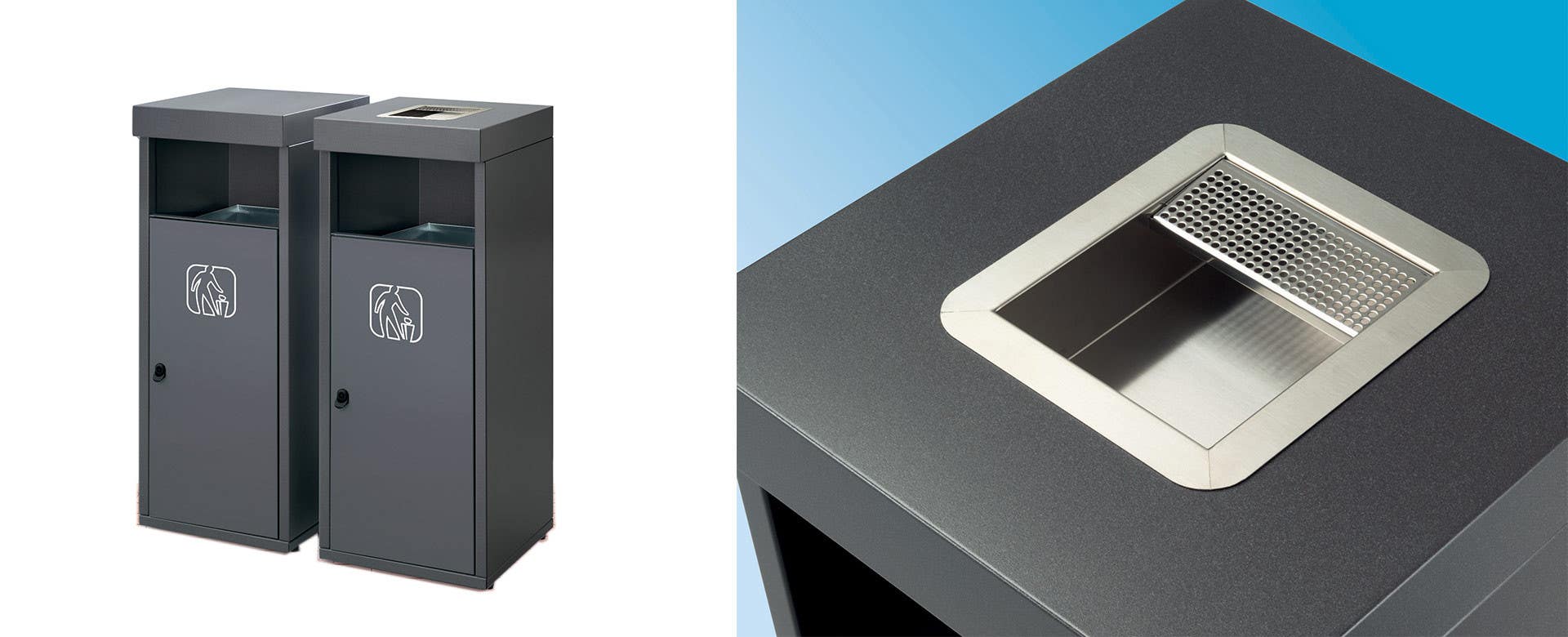 Magnuson RETTO Outdoor Waste Receptable, Finish - Textured Bronze