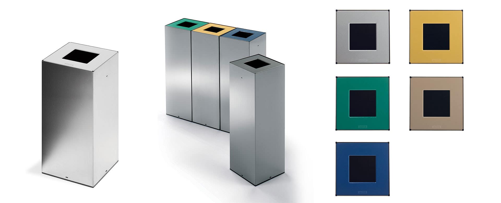 Magnuson RIGA Waste Receptable With Painted Top And Plastic Base, Painted Top In Silver