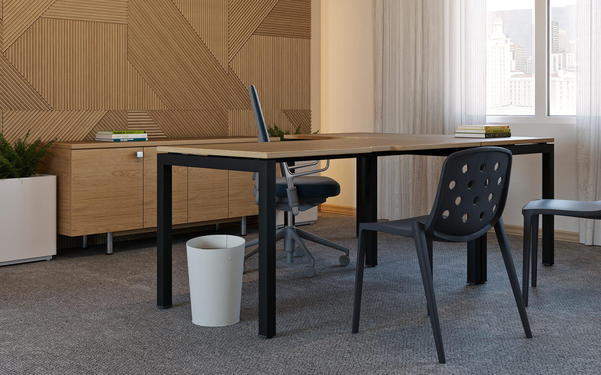 Magnuson RUNDA Round Painted Steel Deskside Receptable