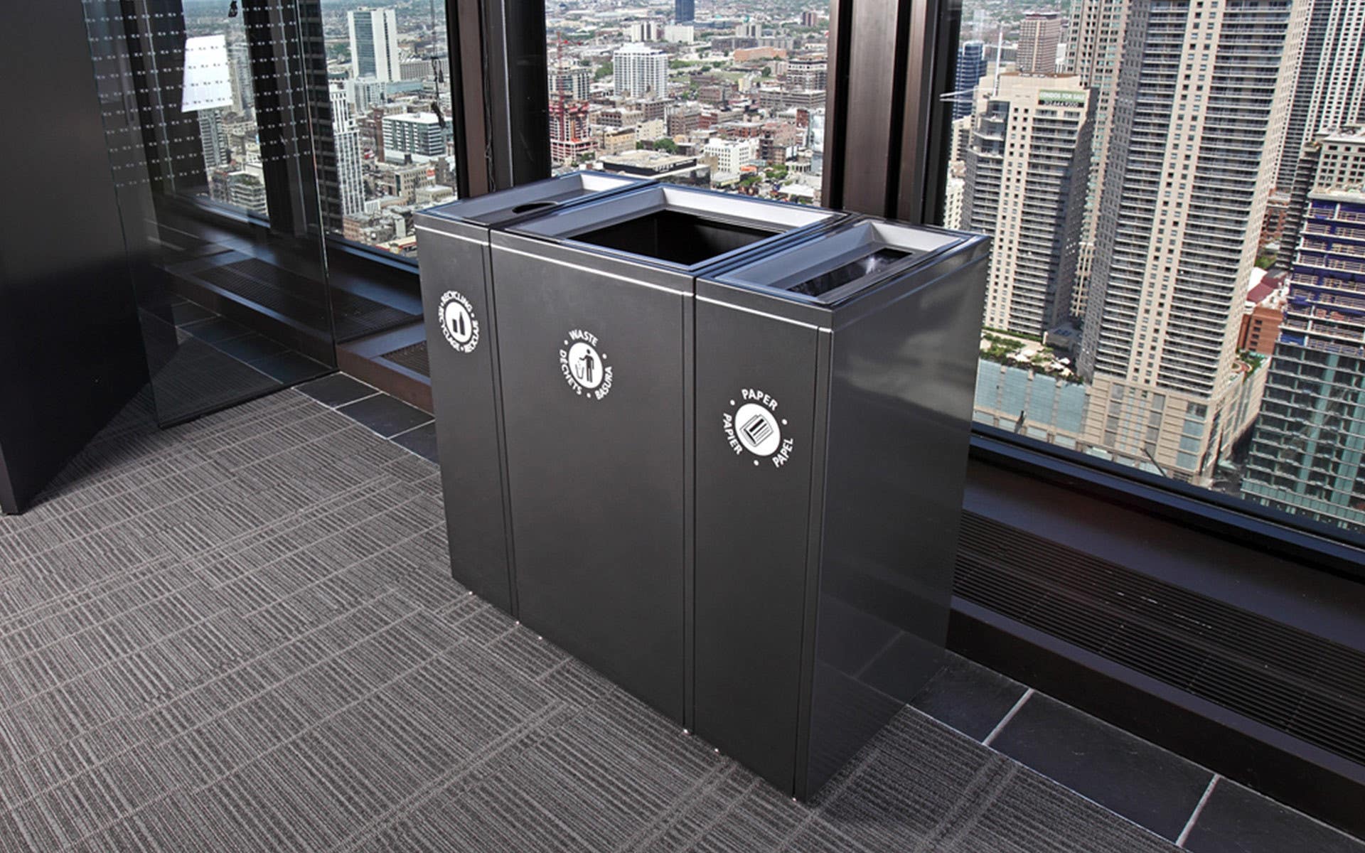 Magnuson VA181 Valuta Painted Steel Body Waste Receptacle