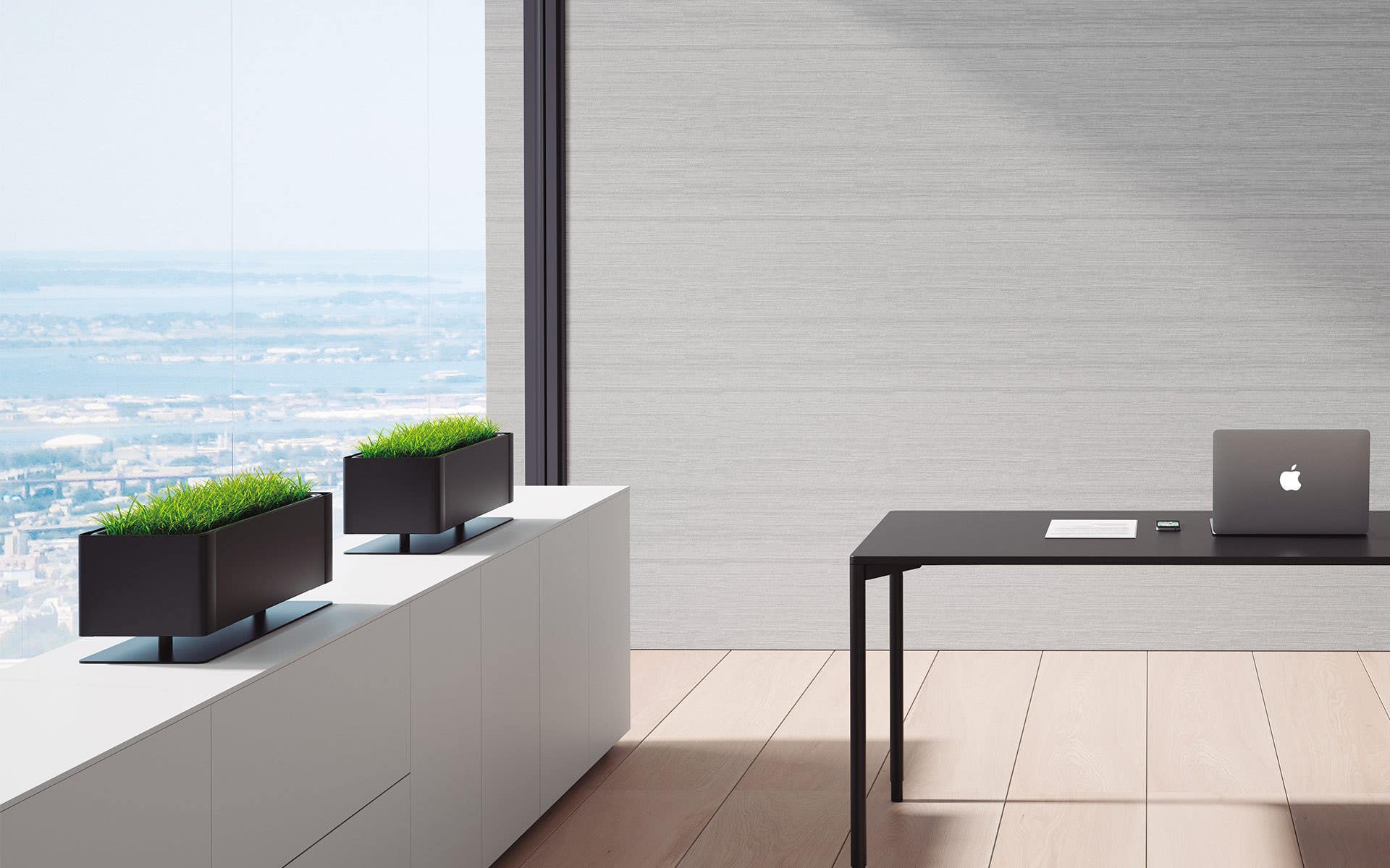 Magnuson GREENLIGHT Rectangular Aluminum Planter With Steel Base