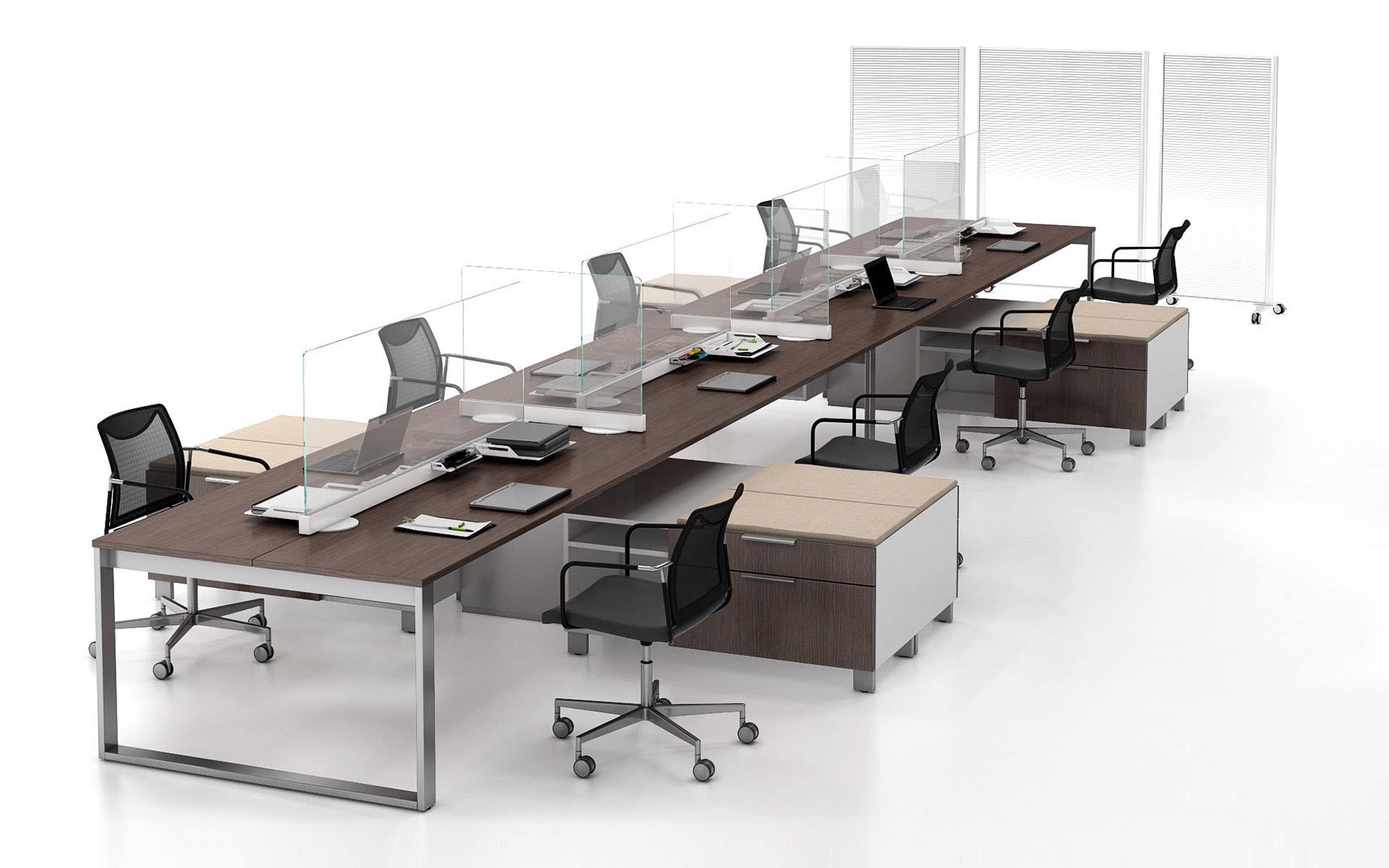 Magnuson NP New Port High Freestanding Painted Aluminum Tool Rail With Clear Tempered Glass Screen