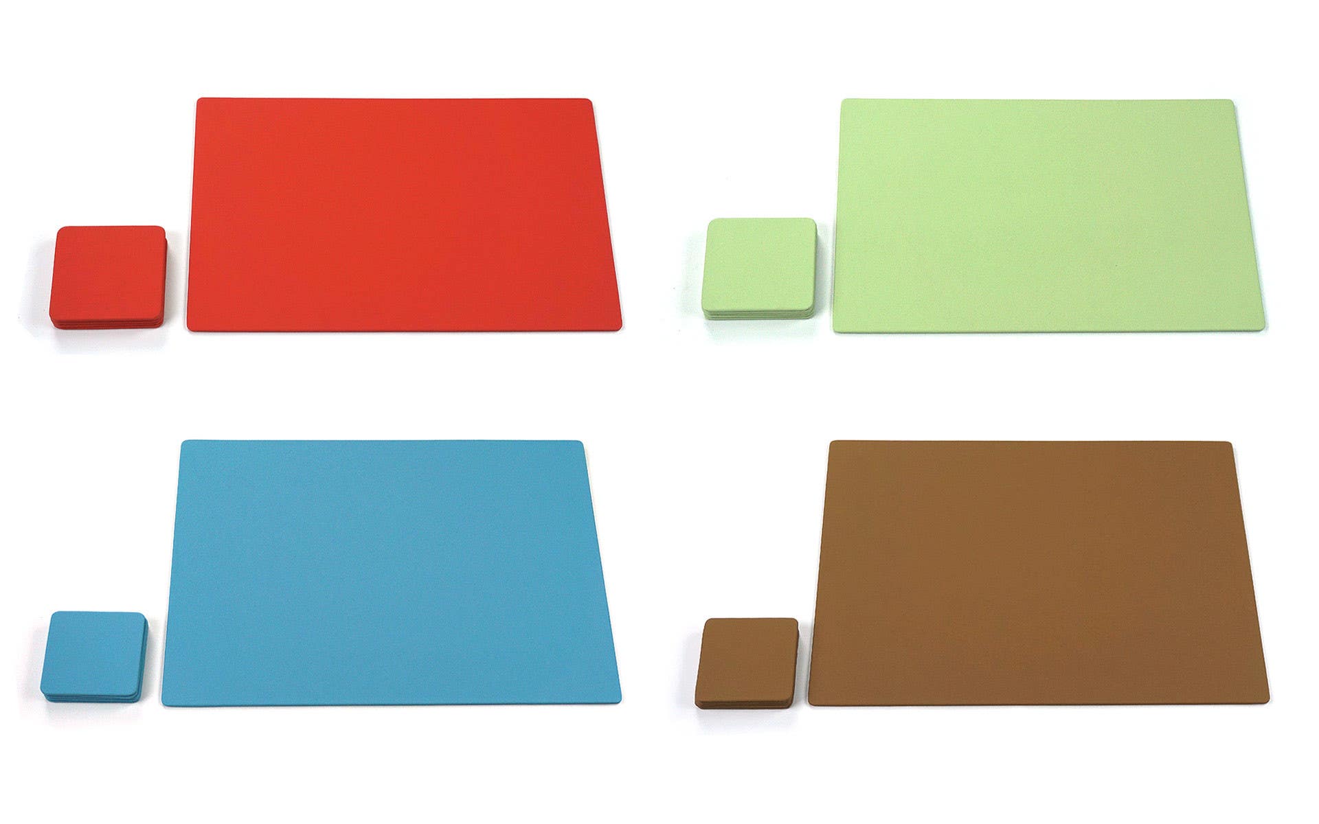 Magnuson REST-FL Leather Deskpad & Coasters, Black Finish