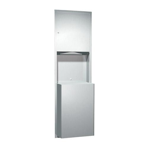 ASI 10-0469-BL Traditional - Paper Towel Dispenser & Waste Receptacle - Multi, C-Fold - 18 gallon
