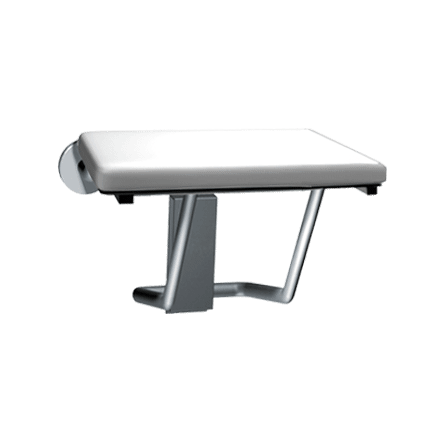 ASI 10-8204 Folding Shower Seat, Rectangular Solid Phenolic Seat - 33" Wide, White, Ada