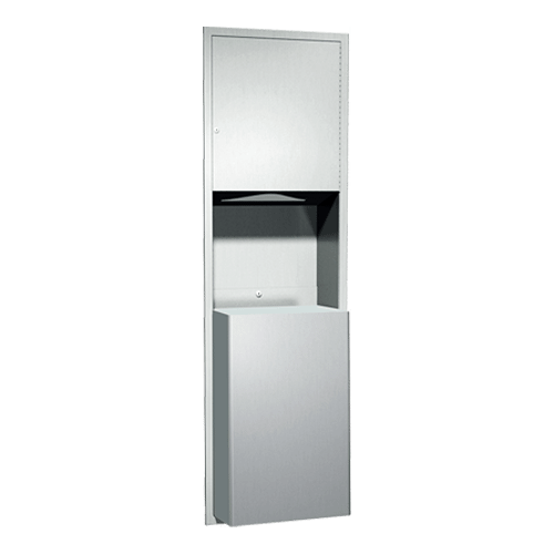 ASI 10-04697-BL Traditional - Paper Towel Dispenser & Waste Receptacle - Multi, C-Fold - 18 gallon