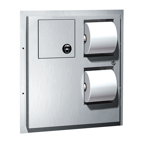 ASI 10-04813-HC Toilet Tissue Dispenser / Napkin Disposal (Dual Access) For Handicapped - Partition Mounted