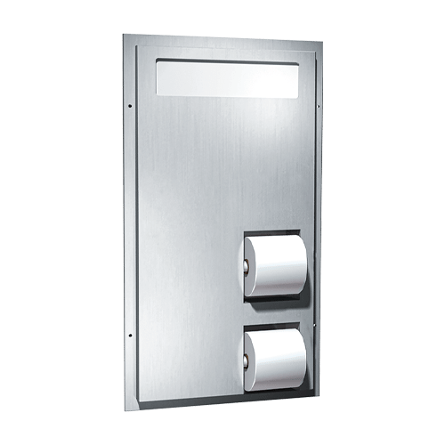 ASI 10-0484-HCR Toilet Seat Cover & Toilet Tissue Dispenser, Dual Access For Handicapped - Partition Mounted, Reverse