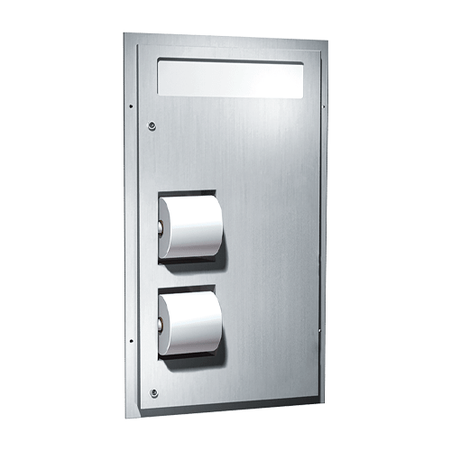 ASI 10-0484-R Toilet Seat Cover & Toilet Tissue Dispenser (Dual Access) - Partition Mounted, Reverse