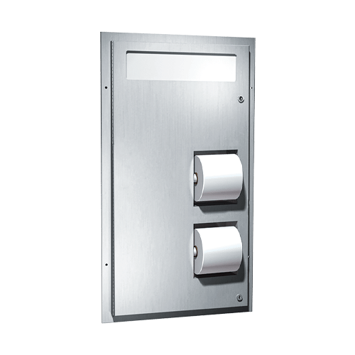 ASI 10-0484 Toilet Seat Cover & Toilet Tissue Dispenser (Dual Access) - Partition Mounted