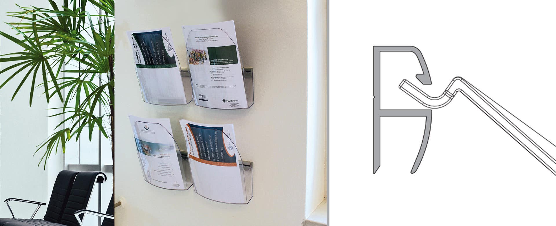Magnuson DC Dacapo Wall Mounted Rail Brochure Holder