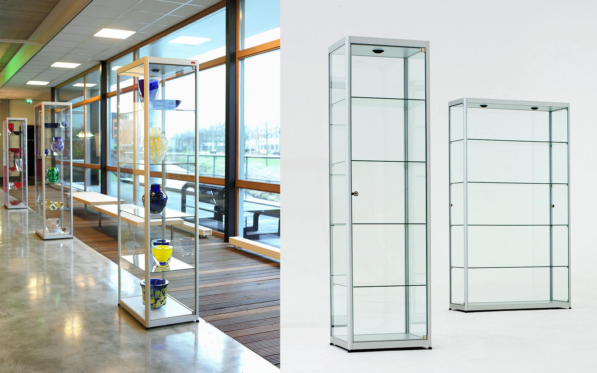 Magnuson VA Pictor Showcase With Tempered Glass,2 Opening Door With Cylinder Lock