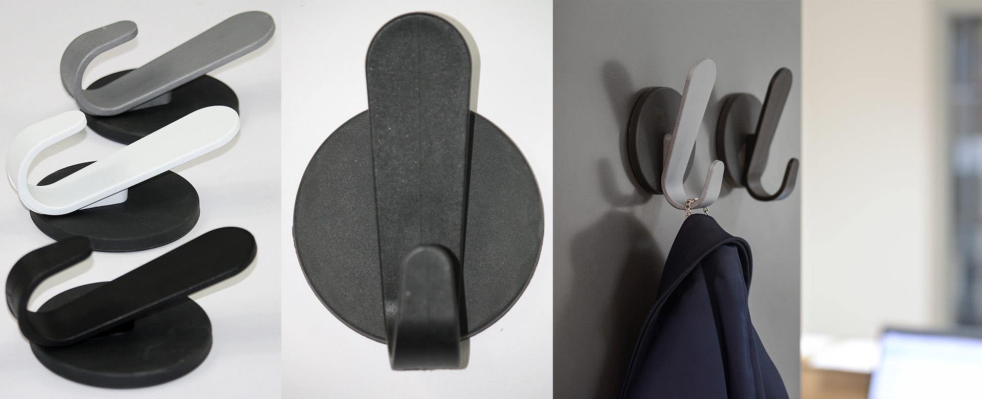 Magnuson KROK-MA Magnetic Coat Hook, Dark Grey Back Plate