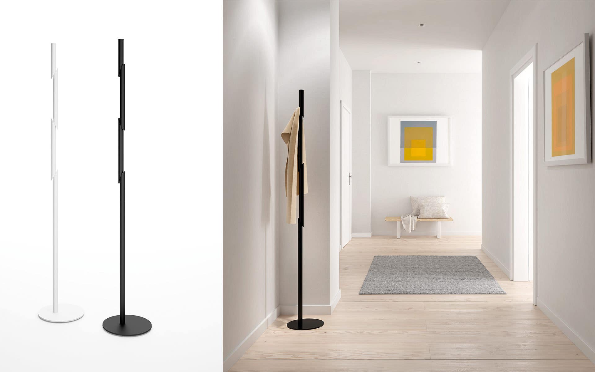 Magnuson NANAME Painted Steel Coat Tree With Round Base