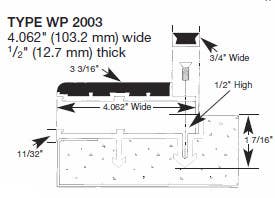 Wooster WP2003 Profiles For New Concrete Stairs 5/8" Thick 4 1/16" Width Two Stage Sections