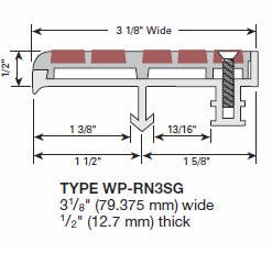 Wooster WP-RN3-SG Profiles For New Concrete Stairs And For Steel Pan 1/2" Thick Two Stage Sections