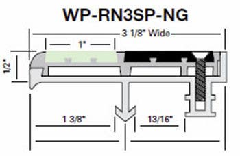 Wooster WP-RN3SG-NG-NO Niteglow (Glow in the Dark) Two Stage Section 3 1/8" Wide 1/2" Thick (No Wood Insert)