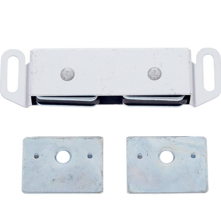 JVJ Hardware Builders Hardware Magnetic Catch w/Strike Plate And Screws, Composition Plastic/Steel