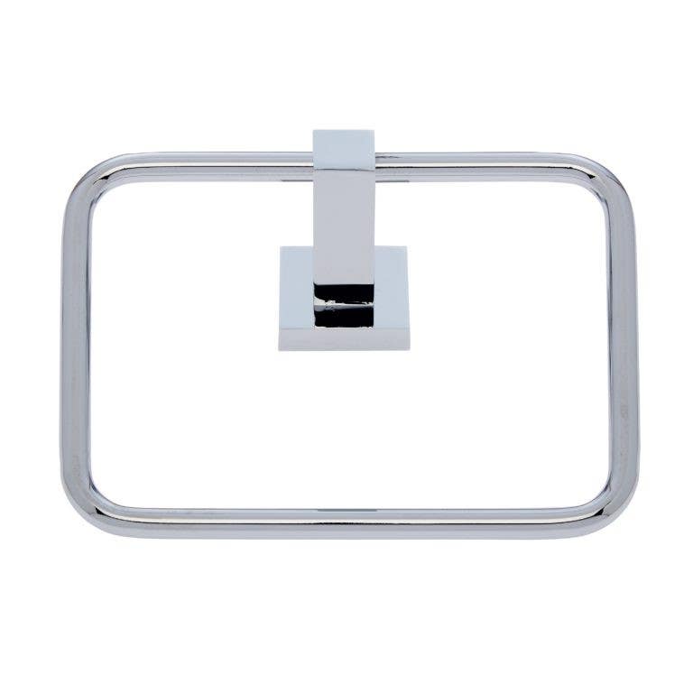 JVJ Hardware Milan Series Squared Towel Ring Composition Zinc & Stainless Steel