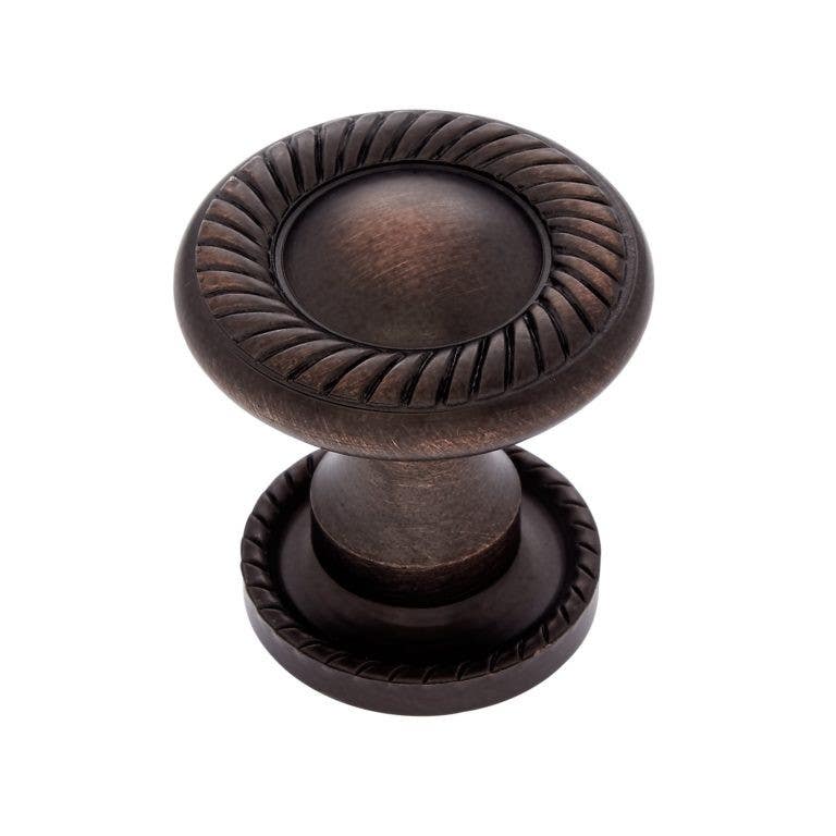 JVJ Hardware 31 mm Classic Collection Rope Knob w/Back Plate