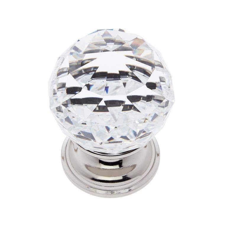 JVJ Hardware Pure Elegance Collection Round Faceted 31% Leaded Crystal Knob