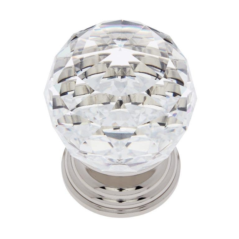 JVJ Hardware 50 mm Pure Elegance Collection Round Crystal Knob