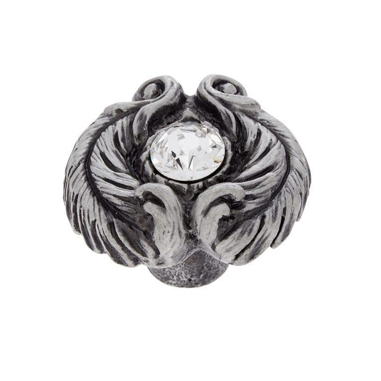 JVJ Hardware 36 mm Pure Elegance Collection Acanthus Leaf Knob, Solid Pewter Finish