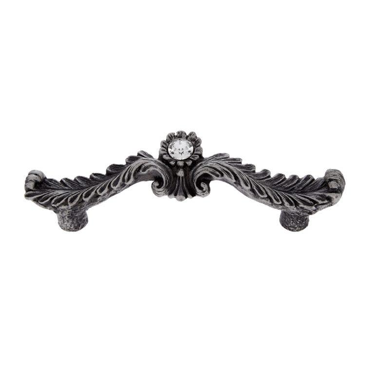 JVJ Hardware 96 mm c/c Pure Elegance Collection Acanthus Leaf Pull, Solid Pewter Finish