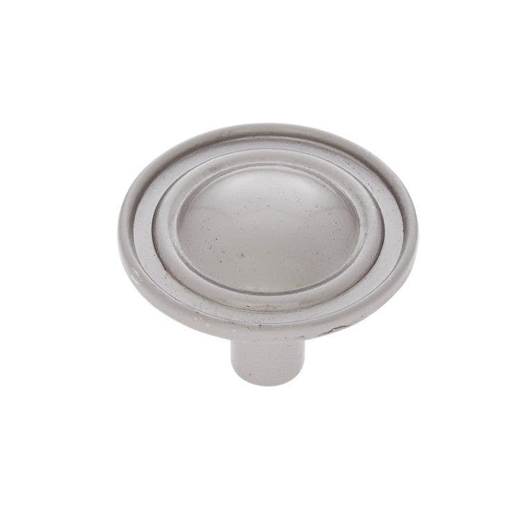 JVJ Hardware 1-1/4" Vintage Collection Ridged Dome Knob, Satin Nickel Finish