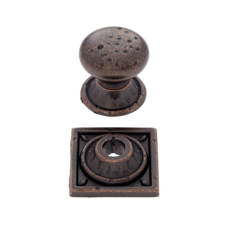 JVJ Hardware 1-3/8" Pompeii Collection Pitted Mushroom Knob, Composition Zamac