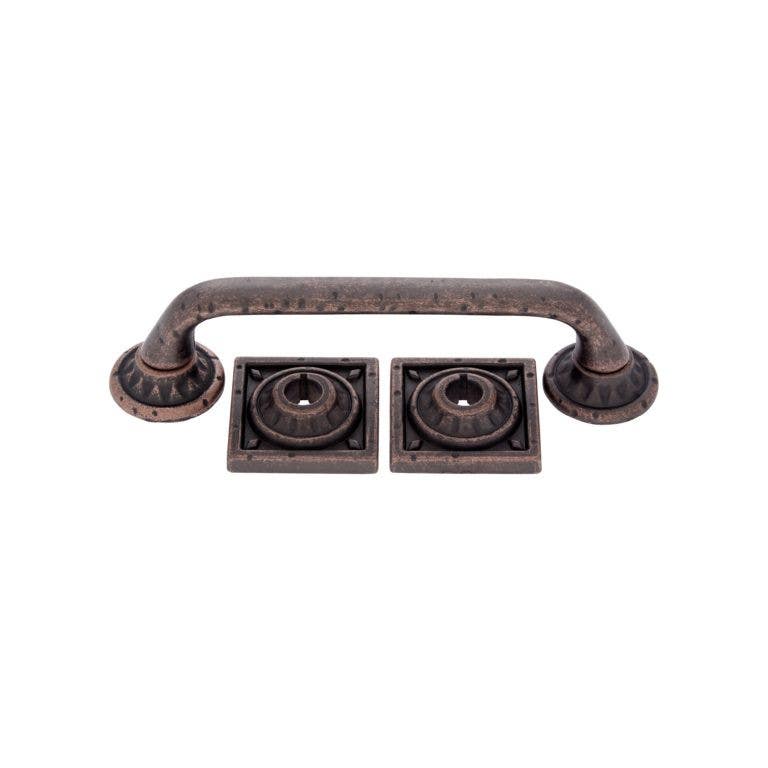 JVJ Hardware 96 mm c/c Pompeii Collection Pitted Pull with Round & Square Back Plates, Composition Zamac