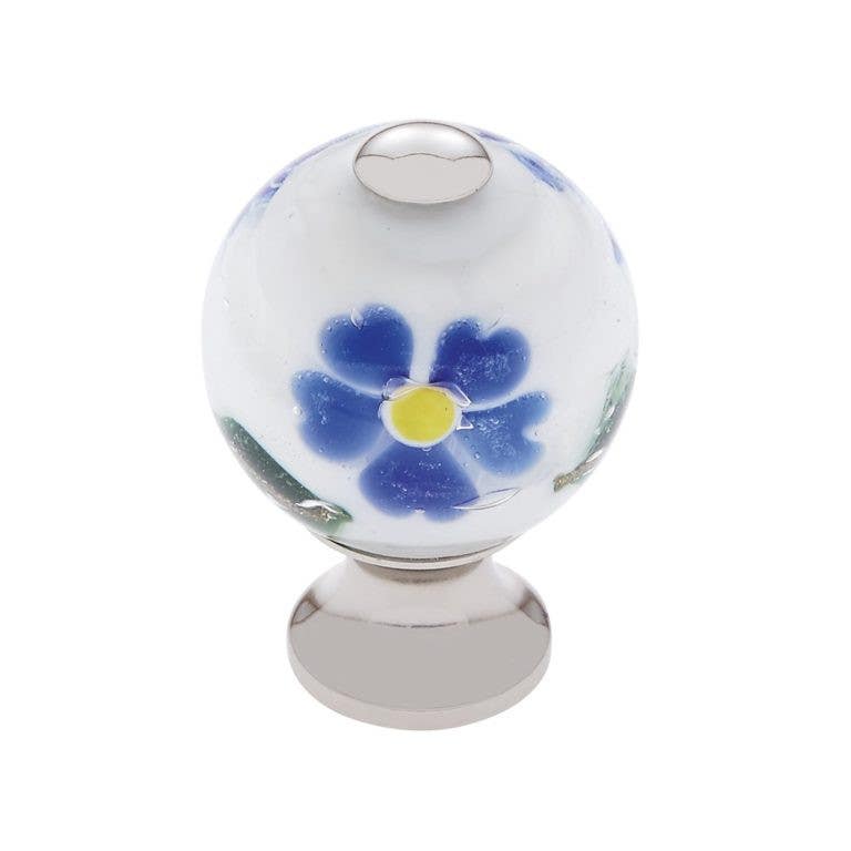 JVJ Hardware Murano Collection Round Glass Knob, Composition Glass and Solid Brass