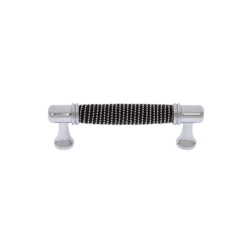 JVJ Hardware 96 mm c/c  Medieval Collection Chain Maille Pull, Polished Chrome Finish, Composition Aluminum/Solid Brass