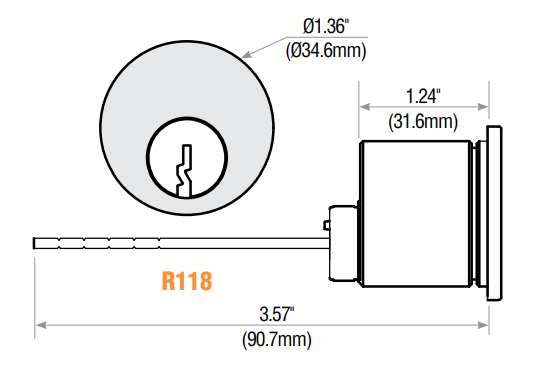 GMS R118 Rim Cylinder
