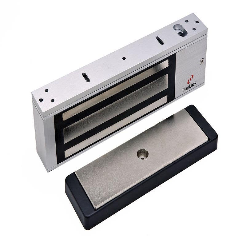 DynaLock 2012TJ21 Single Inswing 1200 lb Holding Force Maglock W/ Dual Armature, Finish-Satin Aluminum