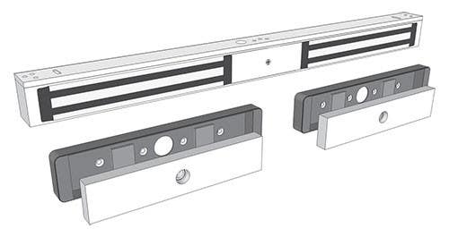 DynaLock 2250 Double 1200 lb Holding Force Maglock, Finish-Satin Aluminum