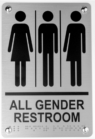 Linnea SGN-ADA-AG-SSS Door Sign, All Gender Restroom, Satin Stainless Steel