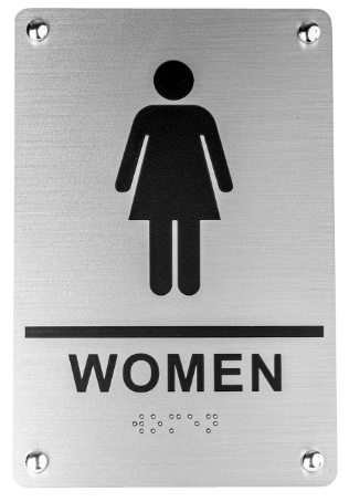 Linnea SGN-ADA-F-SSS Door Sign, Female, Satin Stainless Steel