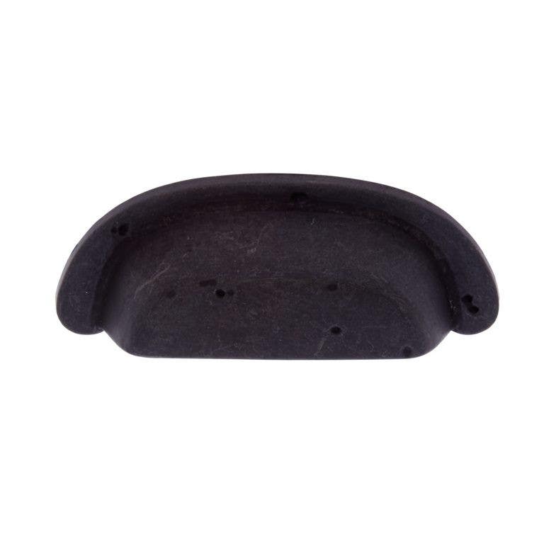 JVJ Hardware 3-1/2" c/c Bedrock Collection Rustic Cup Pull, Composition Zamac