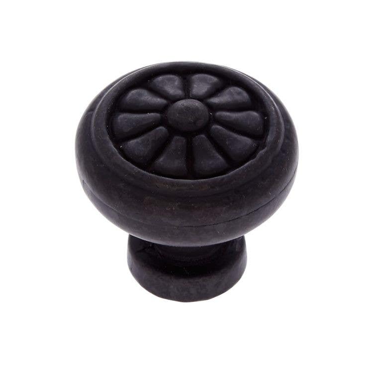 JVJ Hardware 32 mm Bedrock Collection Scalloped Round Knob, Composition Zamac