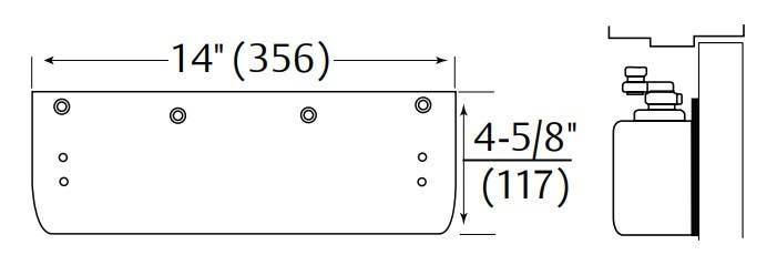 Norton 8548A Exposed-Back/Narrow Top Rail Drop Plate