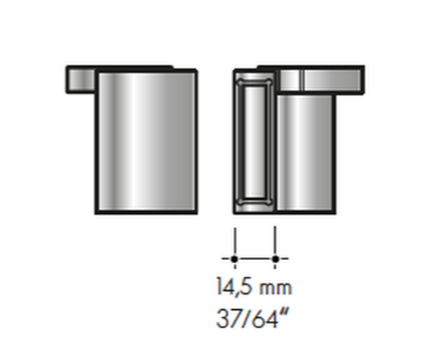 ABP-Beyerle 130.00080 90° Angle Connector For Guide Rail, Finish- Chrome-Plated Brass