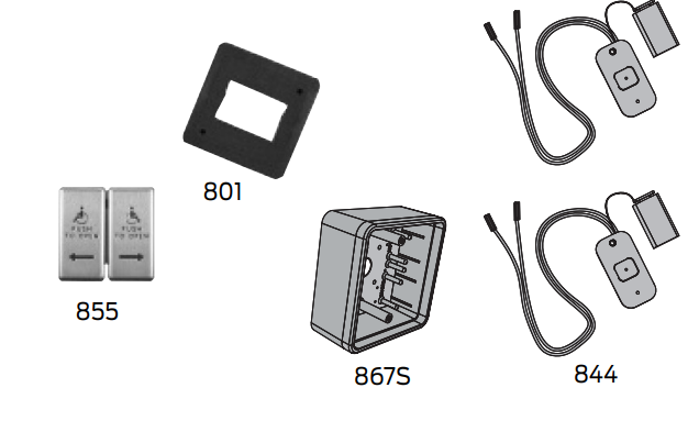LCN 8310 Series Wall Mount Box Actuators-4-3/4" Square Dual Vestibule
