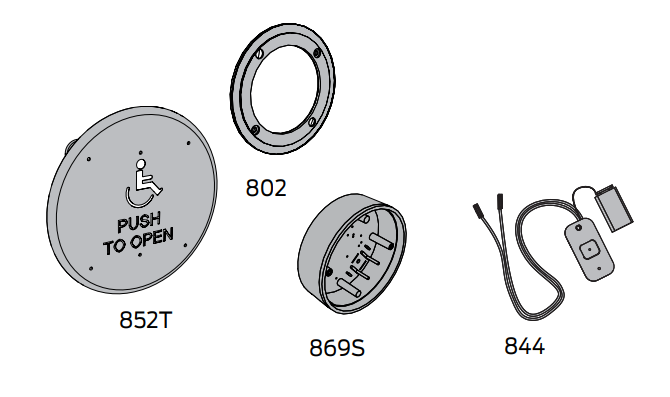 LCN 8310 Series Actuator, 6" Round, Logo, Wireless, Surface Mount