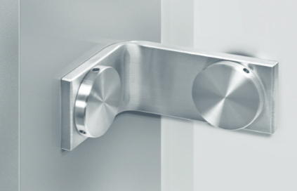 ABP-Beyerle USO270EF Flatec 90°-Connector, Glass-Wall, Material-Satin Stainless Steel