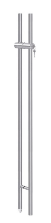 ABP-Beyerle 143 84"Full Height Pull - Single Bolt Down Non Locking Pull, Material-Satin Stainless Steel