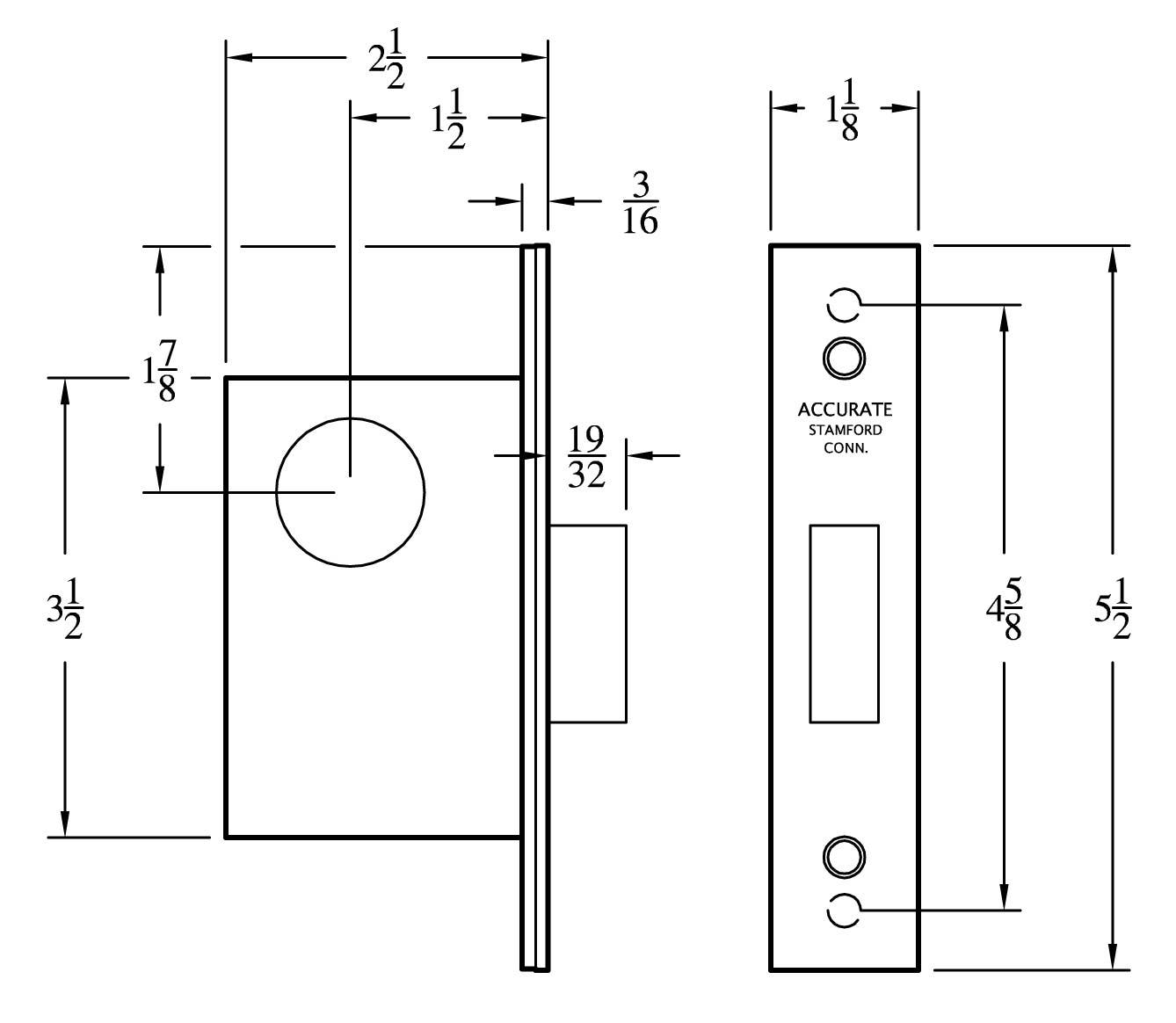 Accurate 338 1-1/2" Backset Deadlock