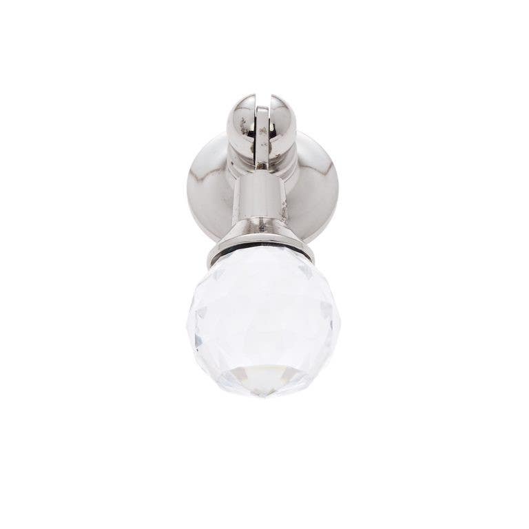 JVJ Hardware 2" Pure Elegance Collection European Pendant Pull, Composition Leaded Crystal and Solid Brass