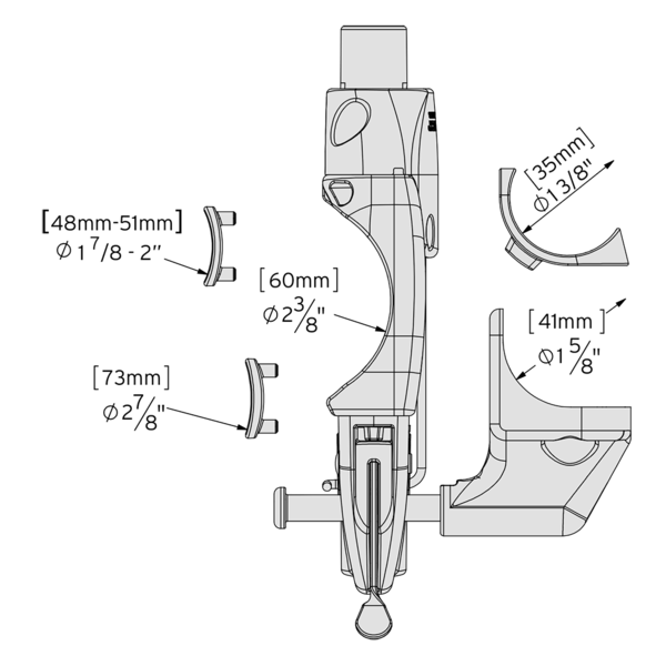 D&D LLABRND Lokklatch Round Post Latch + External Access Kit (EAK), Finish-Black